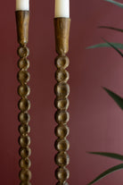 Set of 3 Antique Brass Taper Candle Holders