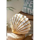 Scallop Shell Hand-Hooked Pillow