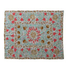 Stonewashed Cotton Voile Two-Sided Throw with Suzani Pattern & Hand-Embroidered Kantha Stitch