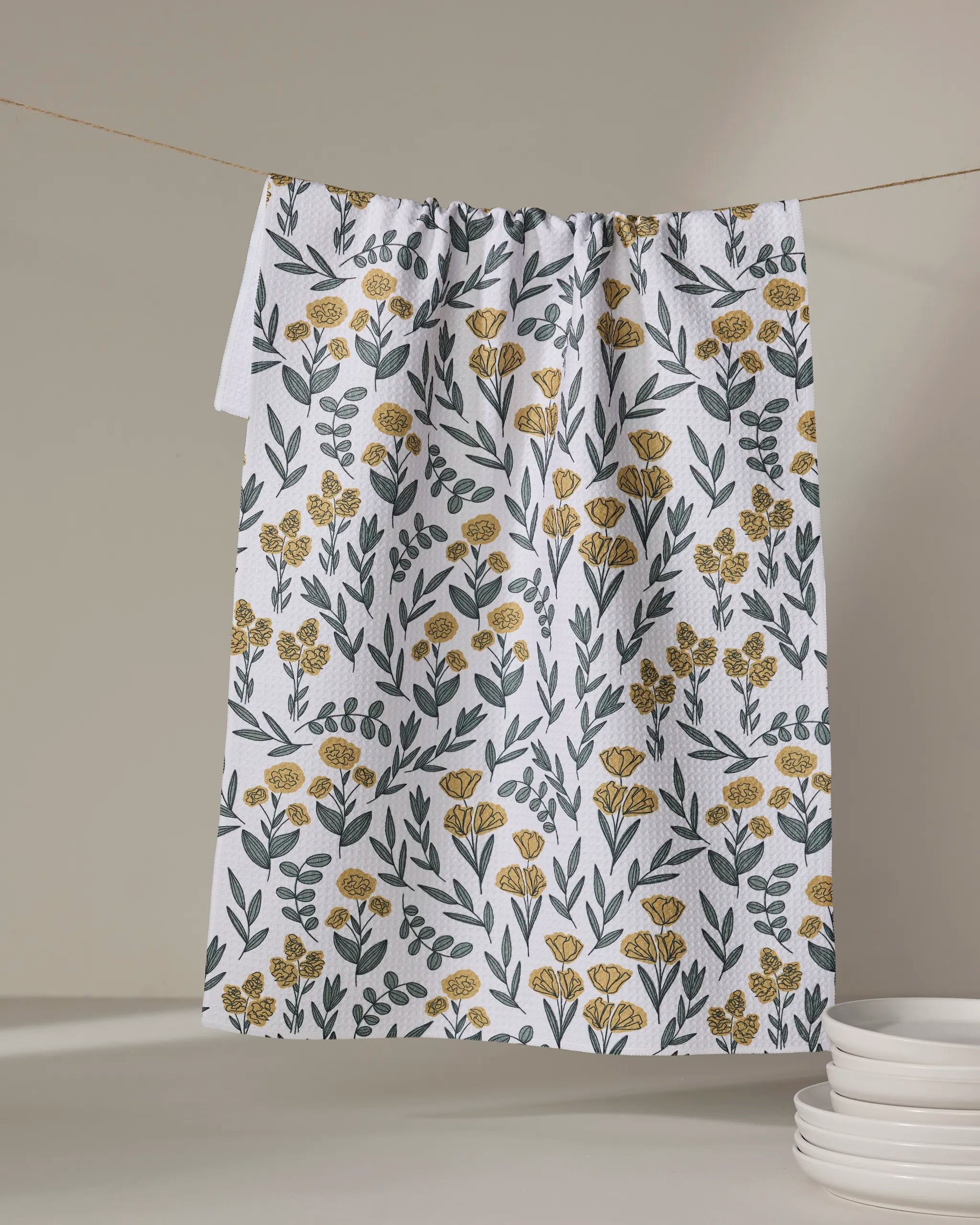 Charolette Yellow Tea Towel