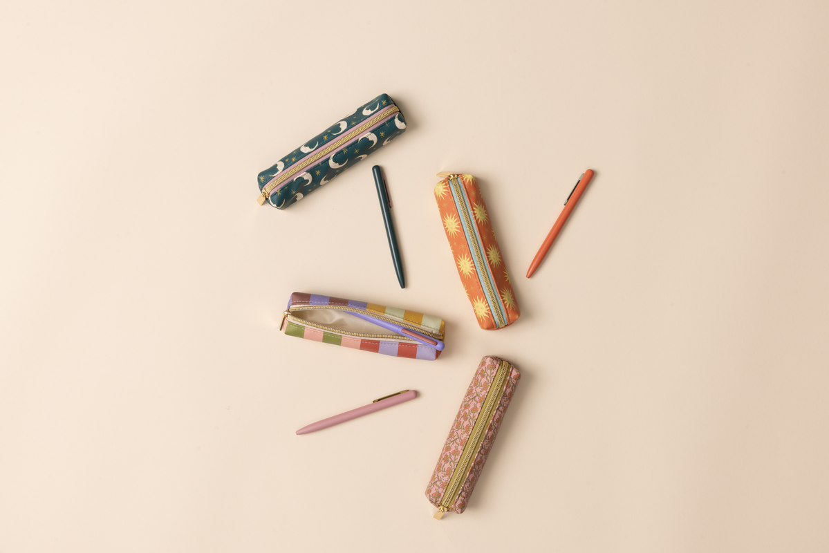 Pen & Pouch Set - Pink Vintage Floral