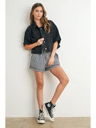 Button Front Cropped Shirt - BMJ7681