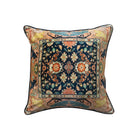 20" Square Cotton Velvet Pillow with Vintage Carpet Pattern & Piping