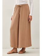 Linen Blend Cropped Palazzo Pants