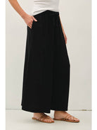 Linen Blend Cropped Palazzo Pants
