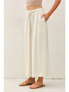 Linen Blend Cropped Palazzo Pants