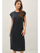 Modal Cap Sleeve  Midi Dress
