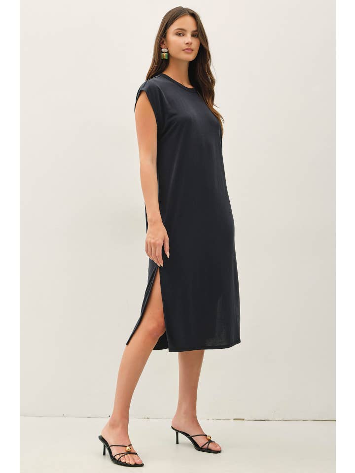 Modal Cap Sleeve  Midi Dress