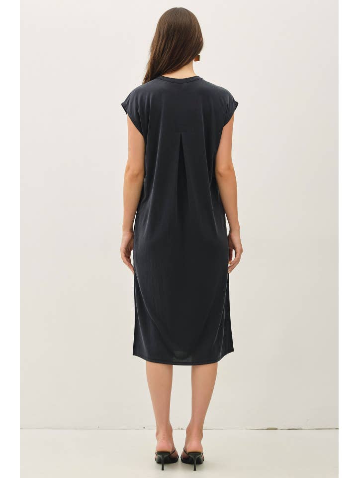 Modal Cap Sleeve  Midi Dress