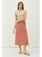 Print Midi Skirt with Elastic Waistband