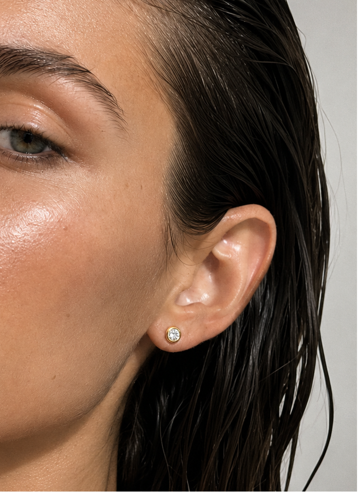 Cateana Bezel Stud Earring