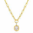 Satina Oval Pendant Necklace