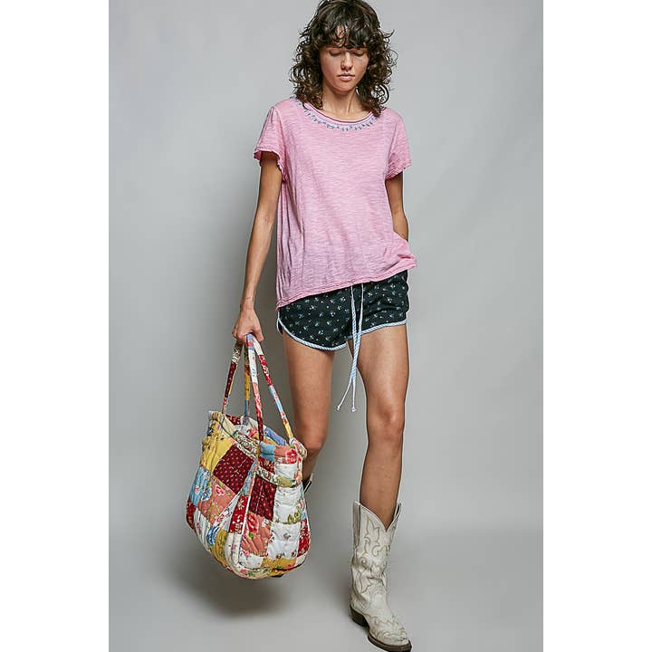 Bloom Quilted Floral Patchwork Carryall Tote Bag