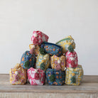 Quilted Cotton Voile Block Zip Pouches with Interior Lining, Set of 3, 4 Colors