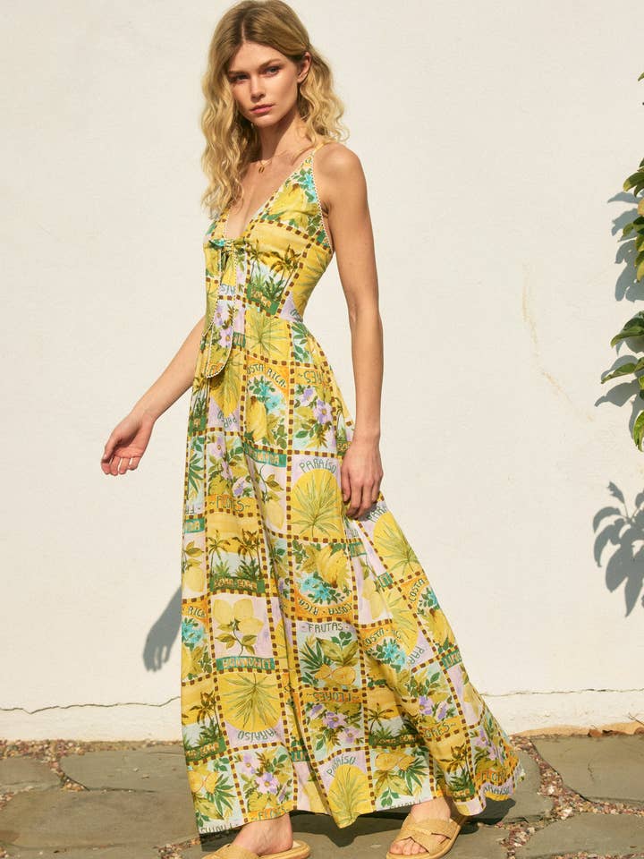 Isla Palma Front Knot Maxi Dress