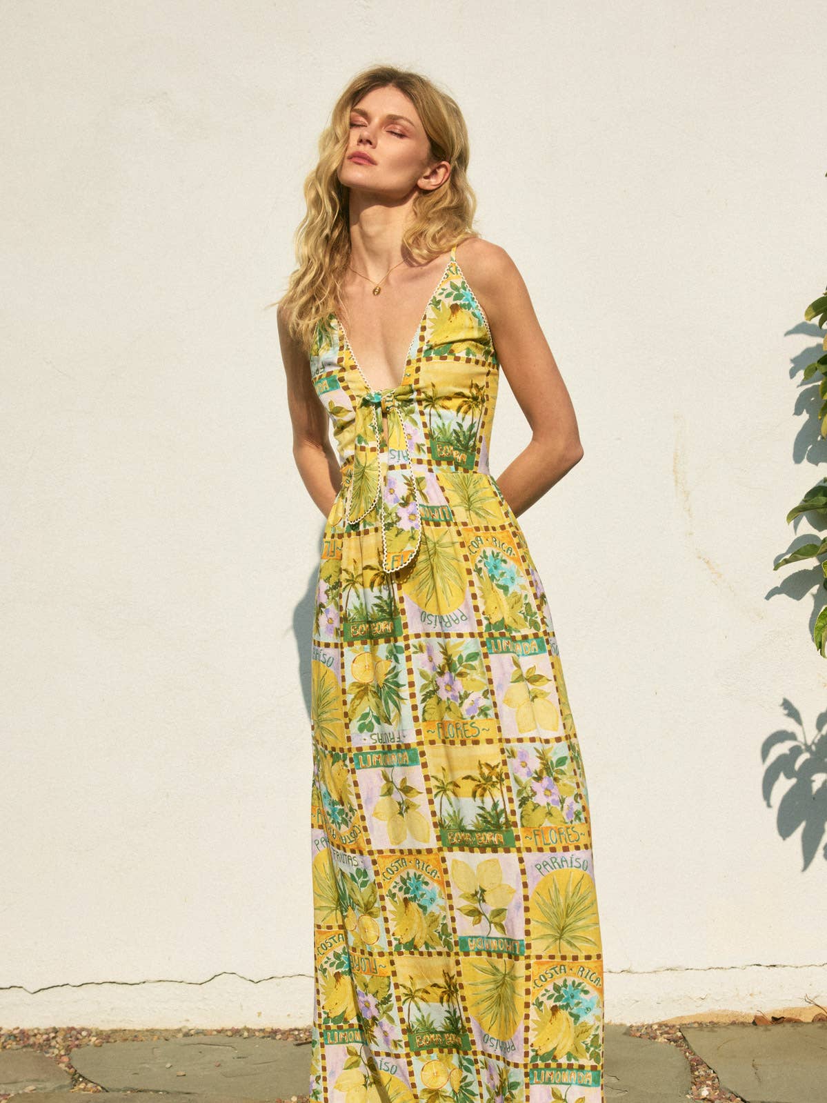 Isla Palma Front Knot Maxi Dress