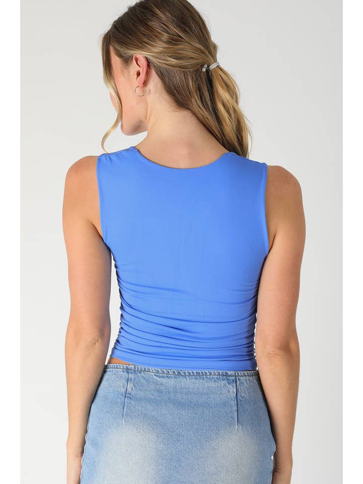 NS8408- Clean Line Square Shirred Top