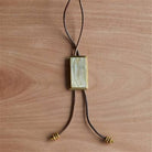 Aspen Bolo Tie - Rectangle, Brass, Mother of Pearl - Light