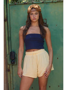P5853B | Drawstring Striped Knit Shorts