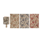 (3) Cotton Chambray Tea Towels & Mango Wood Board, Set of 4