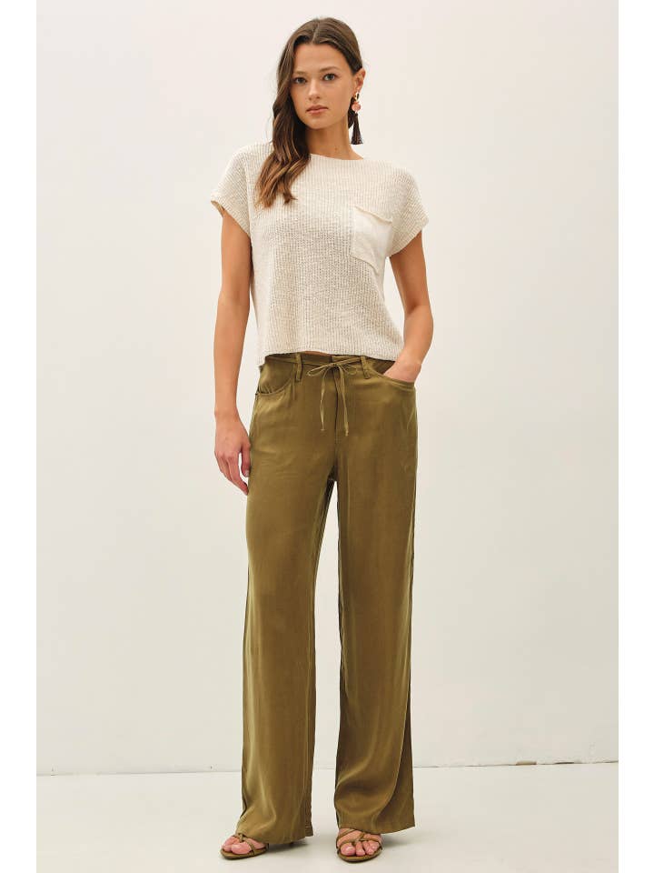 Air-Washed Loose Fit Wide Leg Pants