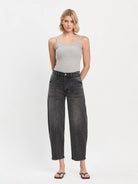 Super High Rise Panel Detail Barrel Jeans F5880