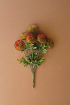Bundle of 7 Artificial Auburn Ball Dahlias