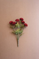 Bundle of 7 Artificial Red Ball Dahlias