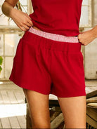 IP5492-1D Contrast Waistband Ribbed Lounge Shorts