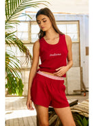 IP5492-1D Contrast Waistband Ribbed Lounge Shorts