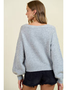 Floral Applique Button Down Sweater Cardigan - 10786J