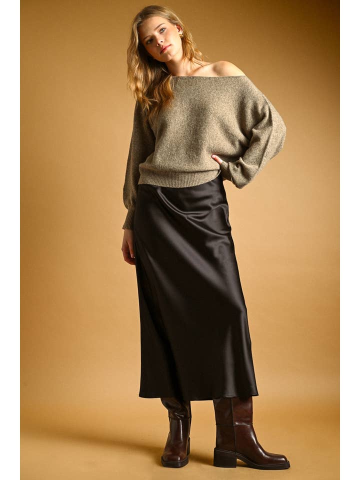 Long Sleeve Boat Neck Top