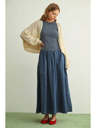 Long Sleeve Cropped Cardigan - Beige