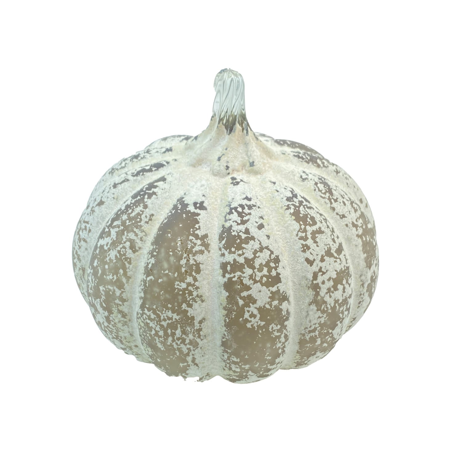 Hand-Blown Glass Pumpkin, Frosted Finish, Brown (Each One Will Vary)