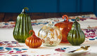 Glass Floral Pumpkin Decor