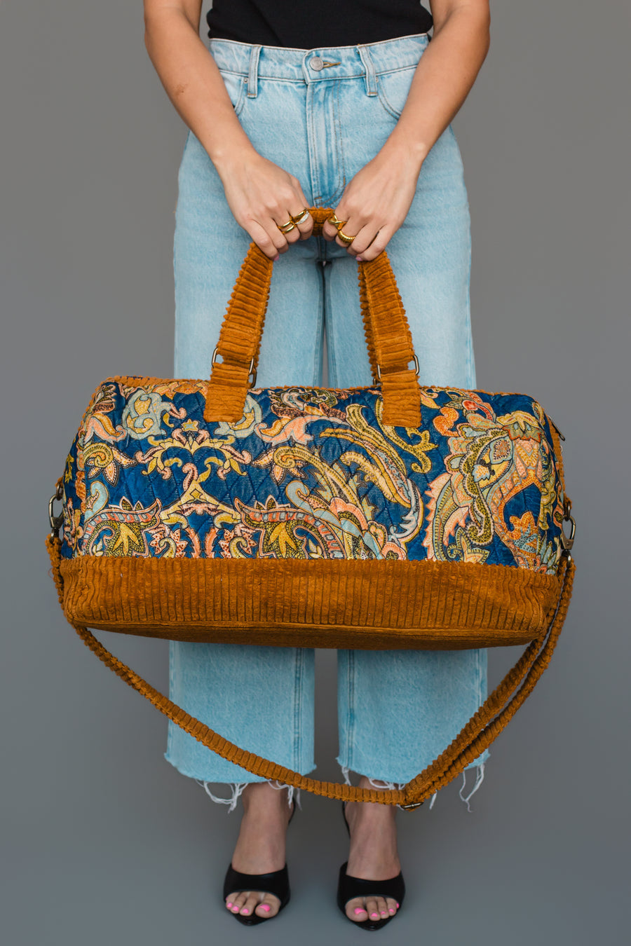 Mustard & Multicolored Patterned Duffel