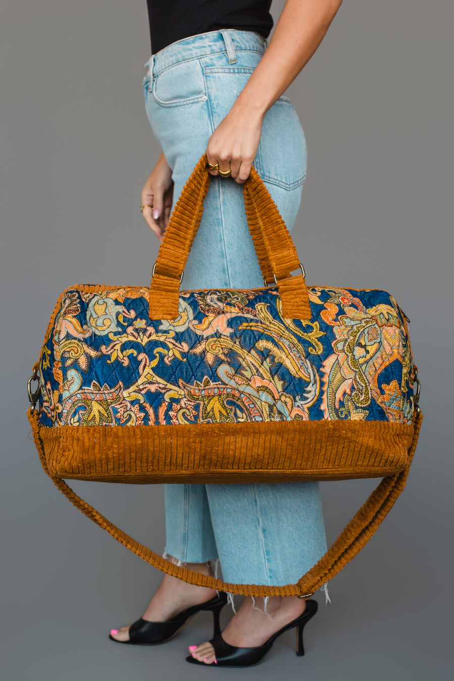 Mustard & Multicolored Patterned Duffel
