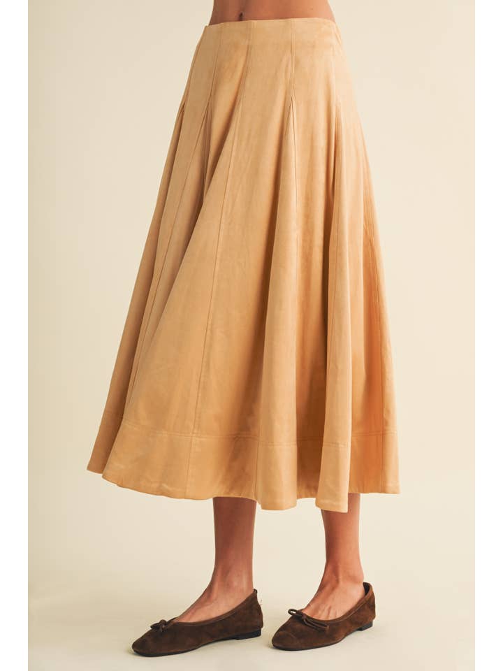 A-Line Gored Panel Midi Skirt
