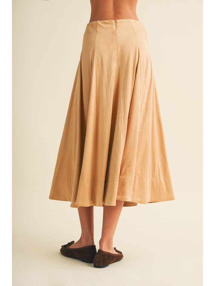 A-Line Gored Panel Midi Skirt