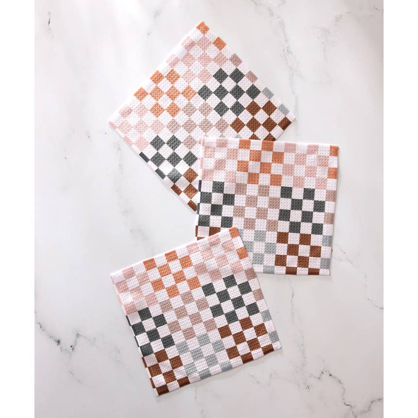 Autumn Checkers Dishcloth Set
