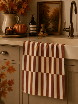 Geometry Harvest Stripe Tea Towel