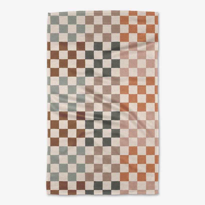 Autumn Checkers Tea Towel