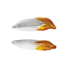 Hand-Painted Glass Corn Shaped Dish, Amber Color & Clear