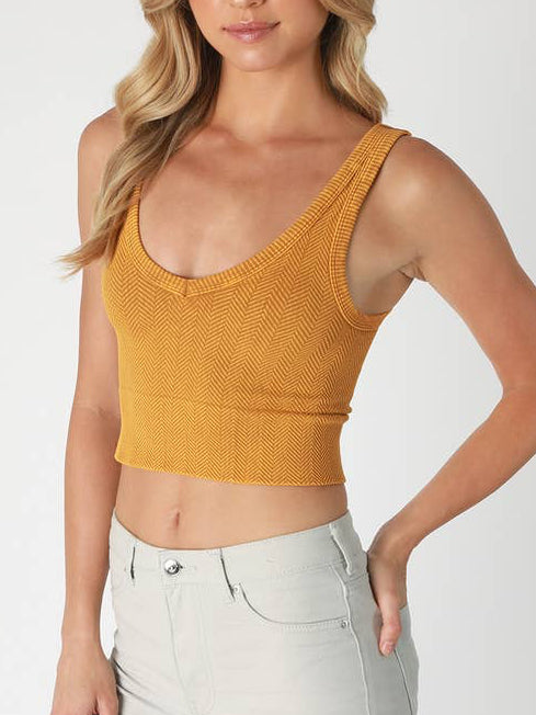 NS8188 - Vintage Reversible Herringbone Crop Top