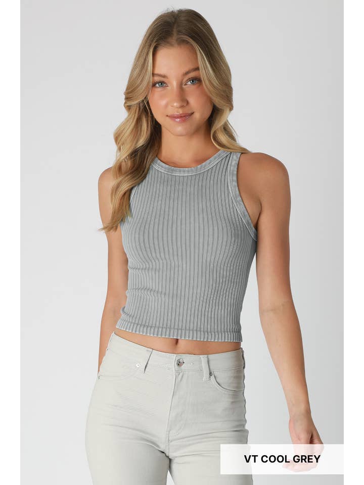 NS8358 - Vintage Wide Ribbed Tank Top
