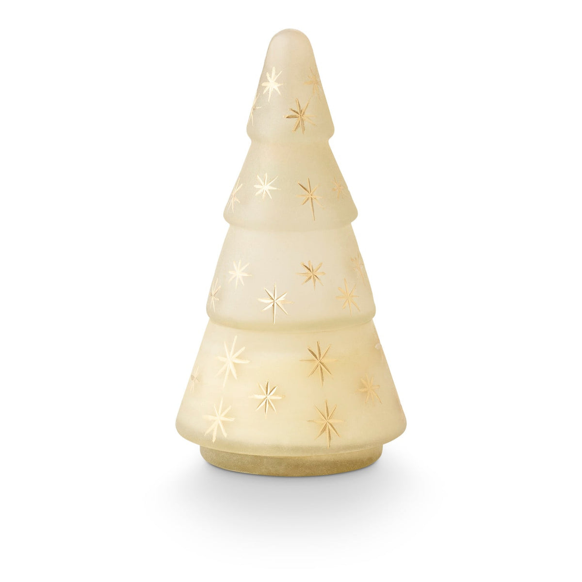 Winter White Frosted Star Glass Tree