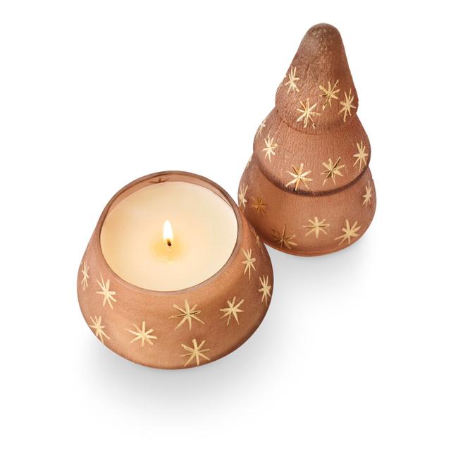 Woodfire Frosted Star Glass Tree