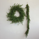 Faux Cedar Garland with Natural Pinecones