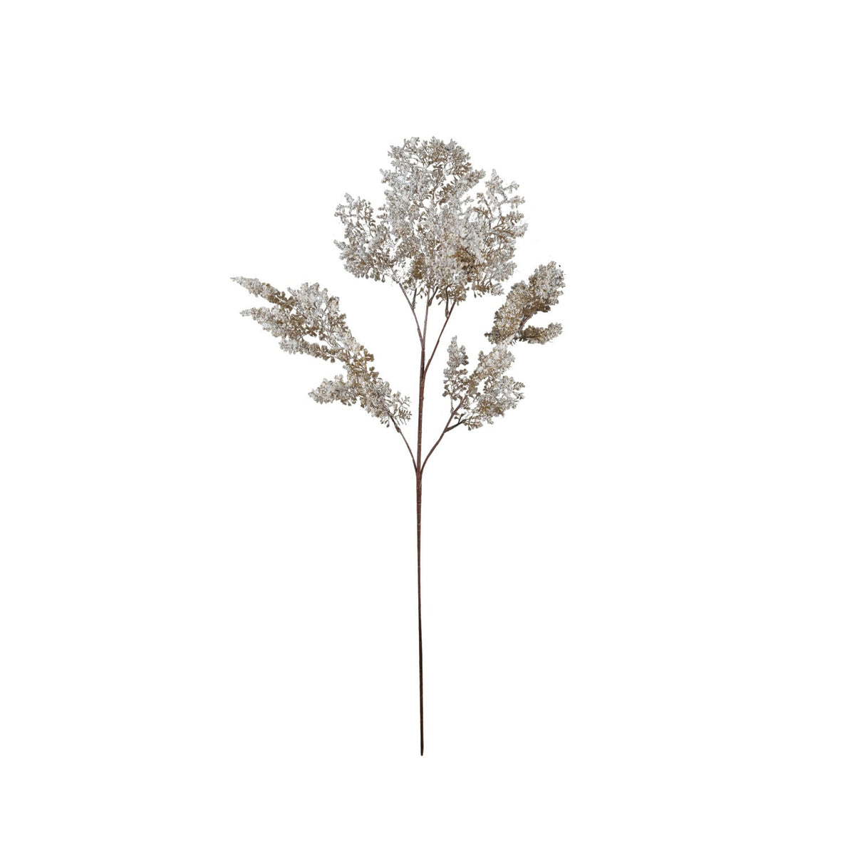 Faux Juniper Branch, Brown & Snow Finish