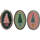 Enameled Metal Scalloped Tray with Tree & Gold Edge, 3 Styles e